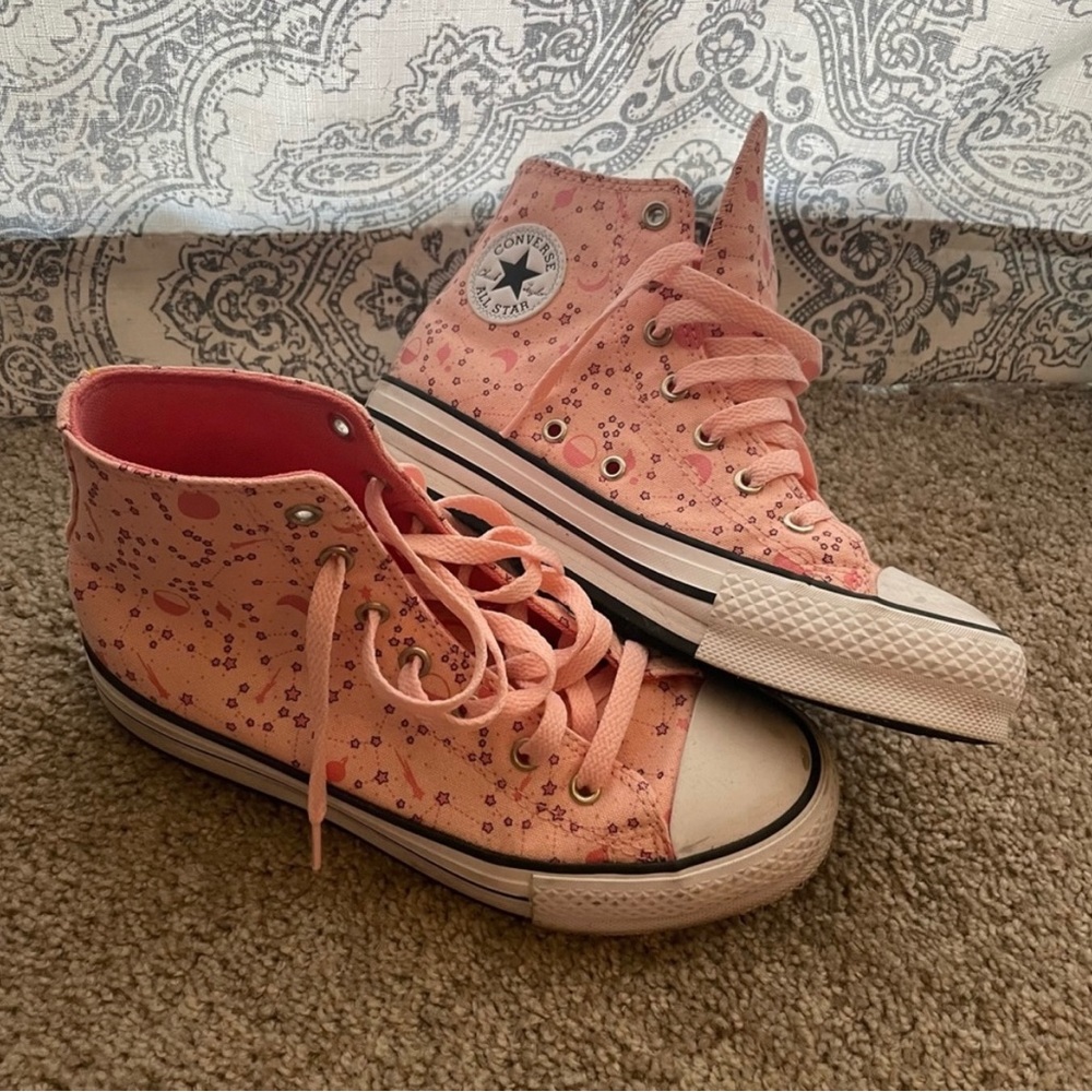 Pink Constellation Platform High Top Converse